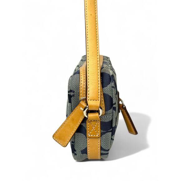Coach Vintage Y2K Signature Blue Canvas Mini Shoulder Bag - Picture 5 of 13